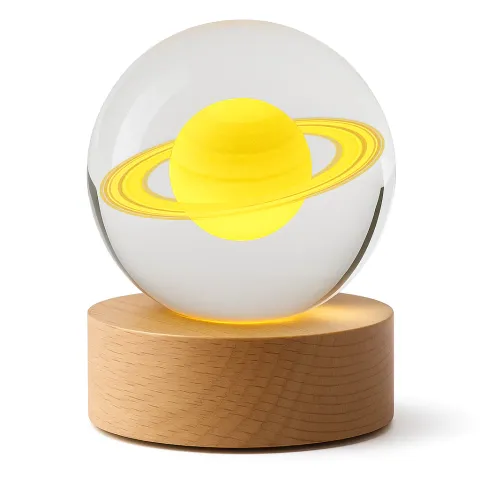 LUZ ESFERA CON SATURNO EN 7 COLORES